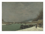 La Seine au pont d'Iéna Temps de neige