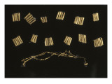 Fils d'or et 12 tubes (sépulture 6)