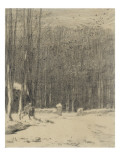L'entrde la forde Barbizon; effet de neige