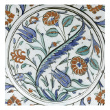 Tondino à la palme bleue
