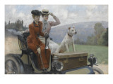 Les Dames Goldsmith au bois de Boulogne en 1897 sur une voiturette Peugeot