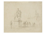 La statue d'Henri IV (le cheval de bronze) devant la préfecture de la Seine