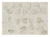 Vingt têtes d'artistes Italiens de la Renaissance