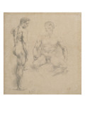 Two Studies of Nude Men One Standing  Another Sitting