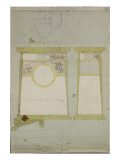 Dessin d'exécution de la pendule "L'emploi du temps"  1820