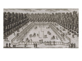 Planche 242: vue du manège dans le petit parc du château de Chantilly // vue de la fontaine de