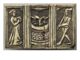 Plaquette de coffret : couple et fontaine