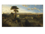 Vue de Rome au crépuscule prise du couvent San Onofrio sur le mont Janicule