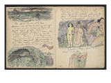 Album Ancien culte Mahori : Sanglier et bord de mer ; "Hiro dieu des voleurs" et ceinture rouge