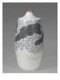 Vase  décor de chrysanthèmes bleus
