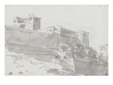 Album : Vue de la villa Giraud Rispoli à Rome ; paysage avec muraille  tourelle et casino