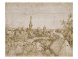 Village dominé par le clocher de l'église
