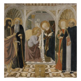 L'Annonciation et quatre saints Avec saint Jean-Baptiste  saint Antoine  sainte Catherine et