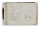 Carnet de croquis vers 1865-1870 : Etude d'homme tenant un cheval ; étude pour un groupe de figures