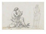 Album : une femme faisant l'aumône à un homme ; deux femmes devisant ; une femme assise