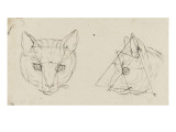 Deux études de têtes de chats