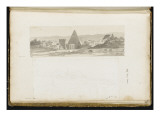 Album : La pyramide de Cestius à Rome ; deux vues de villes sur deux registres superposés