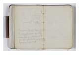 Carnet de croquis vers 1865-1870 : Esquisse de paysage et annotations manuscrites ; folio vierge