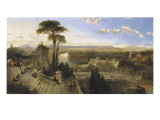 Vue de Rome au crépuscule prise du couvent San Onofrio sur le mont Janicule