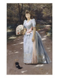 Femme dans un jardin