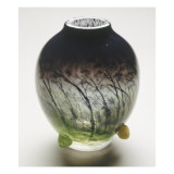 Vase aux arbres sous la pluie