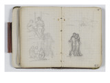 Carnet de croquis vers 1865-1870 : Deux études ; esquisse d'un paysage et étude d'un couple