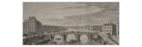 Planche 4 : Vue perspective de Paris sur la Seine prise du Pont Royal sur le Pont Neuf vers 1730