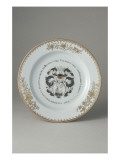 Assiette armoriée ; décor commémoratif 