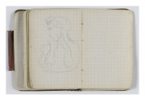 Carnet de croquis vers 1865-1870 : Etude d'un buste de femme ; folio vierge