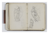 Carnet de croquis vers 1865-1870 : Etude de deux personnes debout enlacées ; deux figures