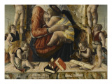 la Vierge à l'enfant entourés de huit anges