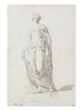 Album :femme debout  vue de trois quarts et tournée vers la droite  sur un socle; femme debout