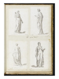 Album :femme debout  vue de trois quarts et tournée vers la droite  sur un socle; femme debout