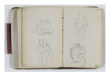 Carnet de croquis vers 1865-1870 : Deux études avec deux personnes ; deux é