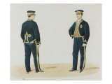 Estafette des écuries impériales en tenue de service à pied :vingt aquarelles représentant des