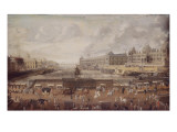 Vue du pont Neuf  du Louvre et de l'Institut  vers 1680