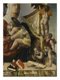 la Vierge à l'enfant entourés de huit anges