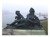 Vue du parc  parterre d'eau  bassin (du midi) sud  margelle est : le Loiret