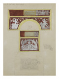 Dessin d'exécution de la pendule "L'emploi du temps"  1820