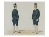 Valet de pied de la maison de l'Empereur  service à l'anglaise  vingt aquarelles représentant des