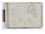 Carnet de croquis vers 1865-1870 : Deux études de personnes assises ; deux études de femmes