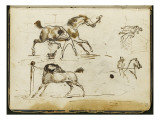 Album : Chevaux à l'écurie avec le palefrenier ; cavalier ; groupe de figures vers 1793-1800