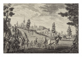 Monseigneur Le Dauphin Louis  (futur roi Louis XVI ) labourant  en présence de son gouverneur