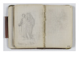 Carnet de croquis vers 1865-1870 : Etude d'une femme avec un cheval ; folio vierge