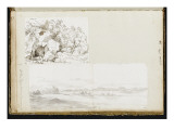 Album : Paysage avec une grotte ; paysage de rivière avec plusieurs bateaux