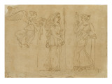 Album : femme ailée  femme armée et femme debout ; quatre personnages dont Hercule