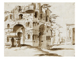 Vue de l'arc de Janus quadrifons à Rome