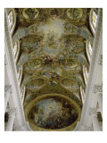 Vue de la voûte de la chapelle royale (le père éternel) et de l'abside (la résurrection)