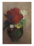 Vase de fleurs  pavot rouge