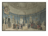 Vue du Salon Rond Visite de personnages étrangers dans le Museum National